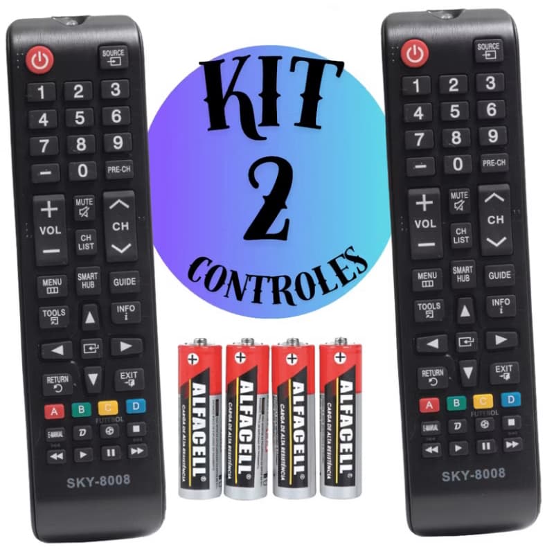 KIT 2 Controle para Tv Samsung Universal Compatível com Smart Tv Samsung