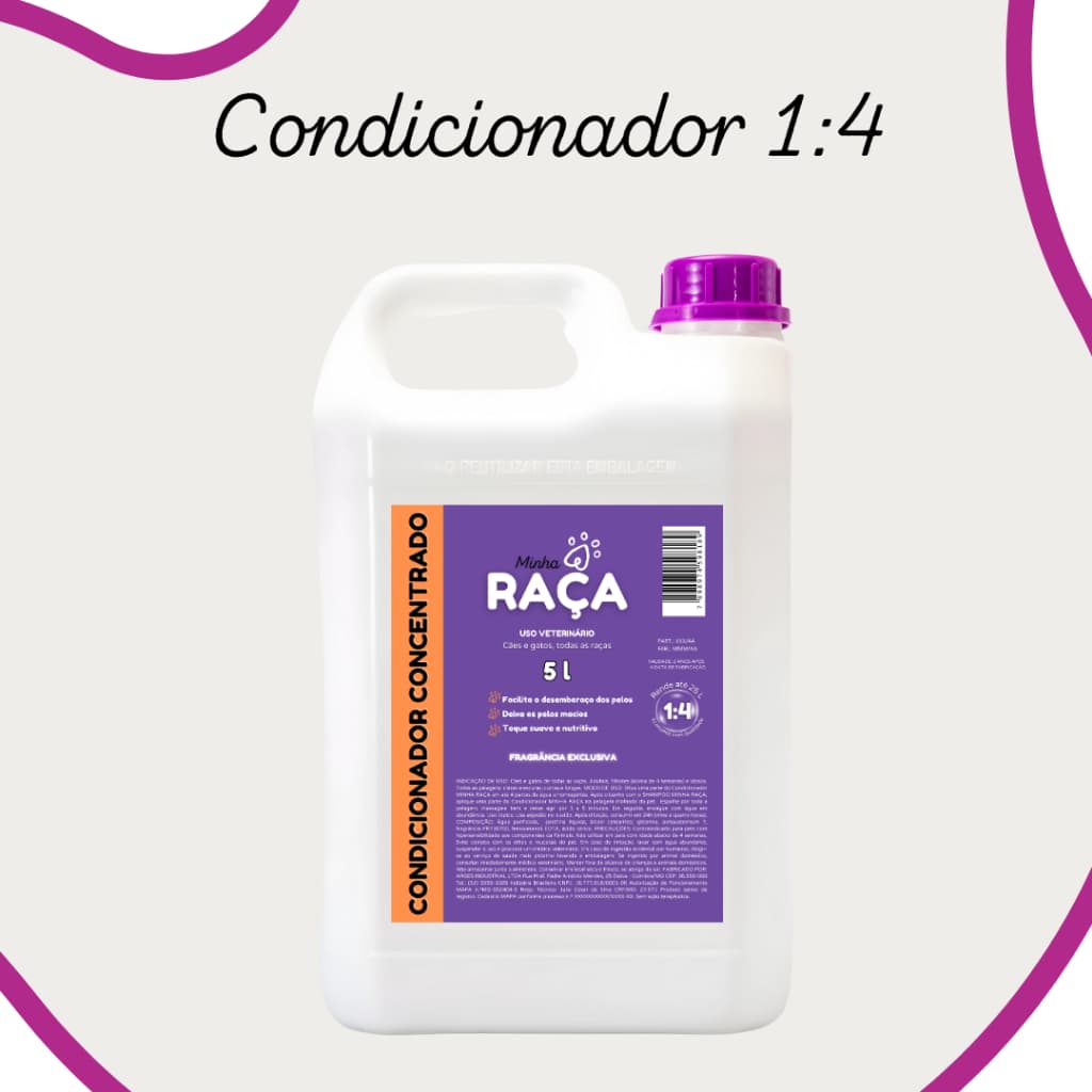 Condicionador Hidratação e Desembaraço Profissional Concentrado 1:4 Pet Minha Raça 5L