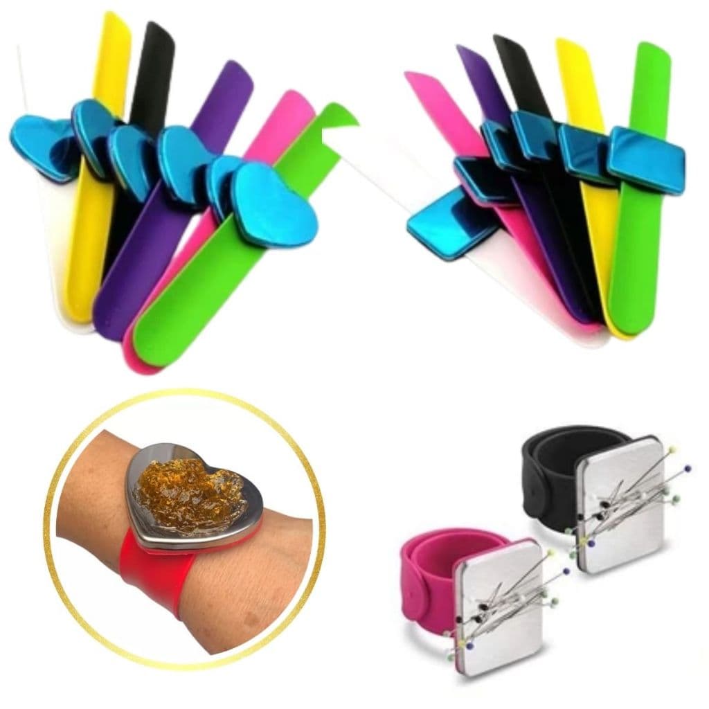 Pulseira Bracelete Com Imã Para Pomada Grampos Trancistas Acessório Pratico