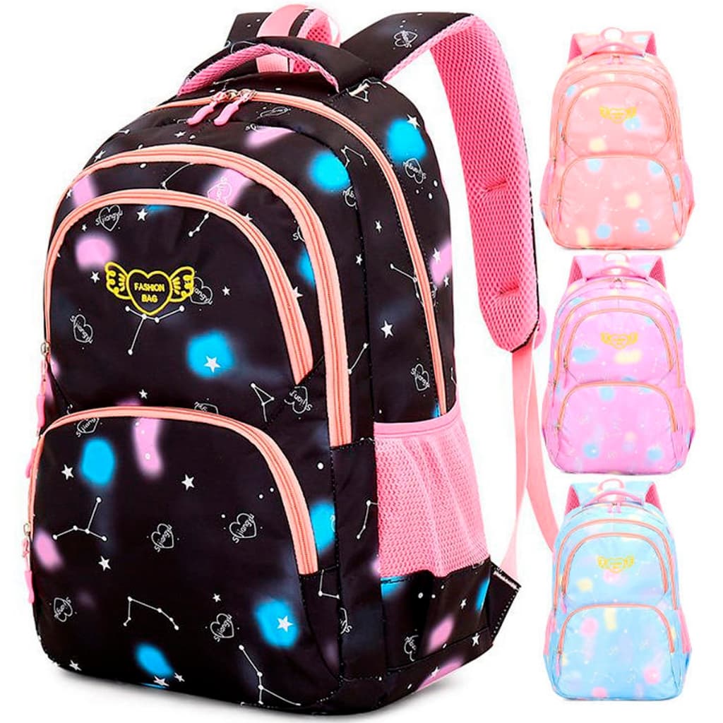 Mochila Escolar Menina Juvenil Infantil Impermeável Reforçada com Divisórias Bolsa escolar