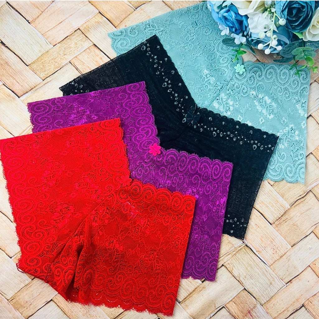 Kit 5 Calcinha Shortinho de Renda Caleçon