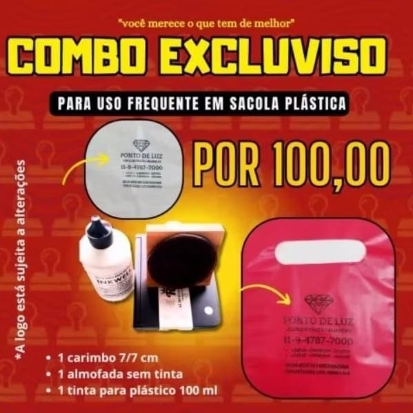 kit  carimbo para sacolas plásticas