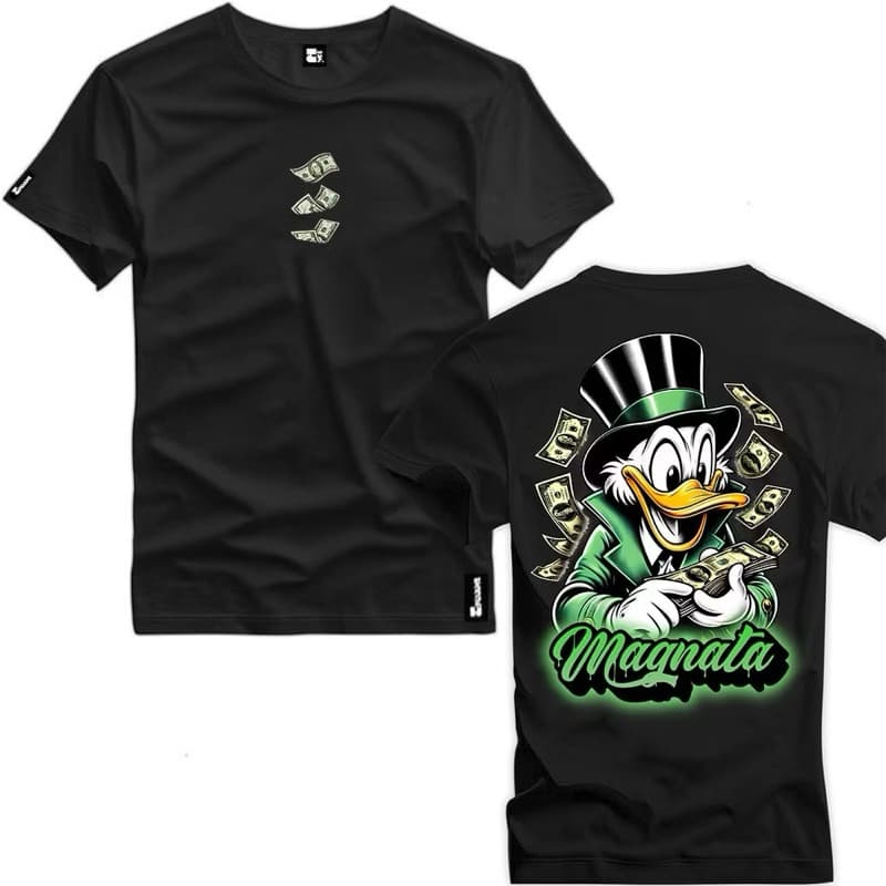 T-Shirt Camiseta Masculina Dollar Tio Patinhas frente verso estampada Casual Premium