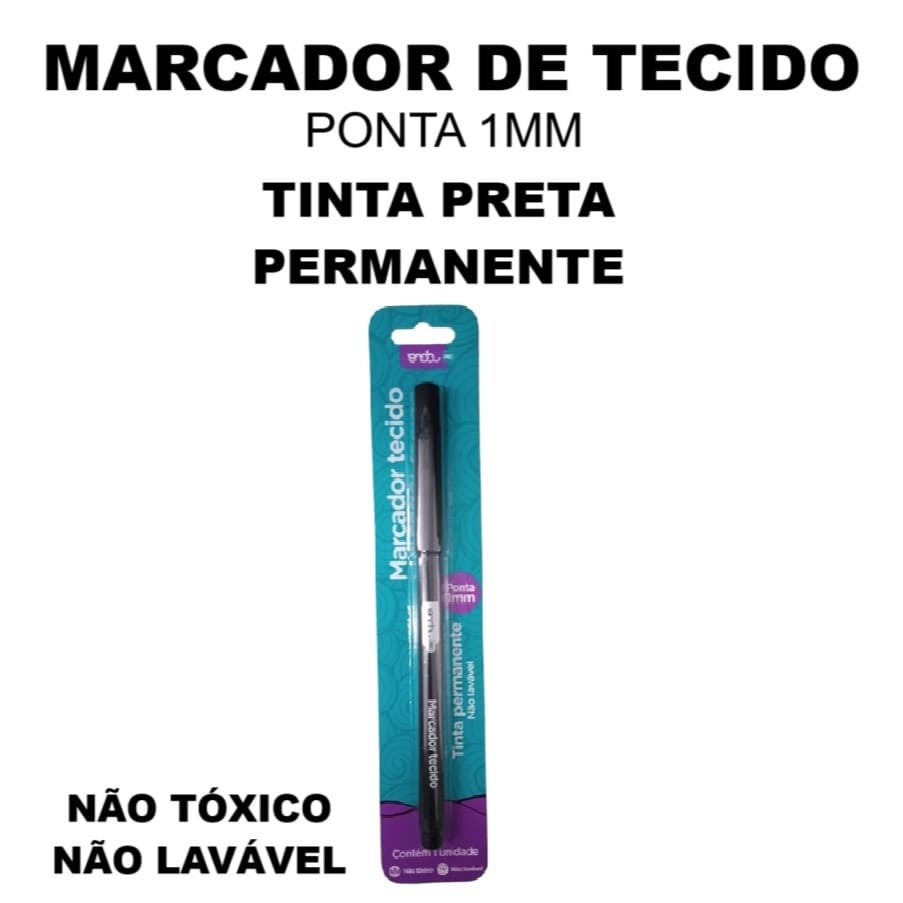 Marcador De Tecido Ponta 1mm Permanente Onda Pro Não Lavável Não Tóxico