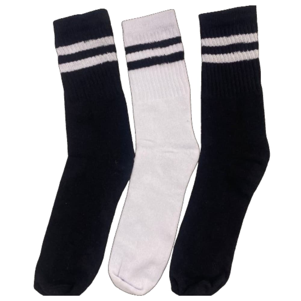 Kit Meia Cano Alto Academia Passeio Casual Listra