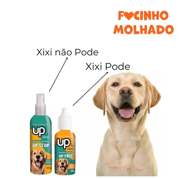 Kit Xixi Pode/Não Pode Educador Sanitário Canino Adestrador Atrativo Para Cães UP Clean 500mL