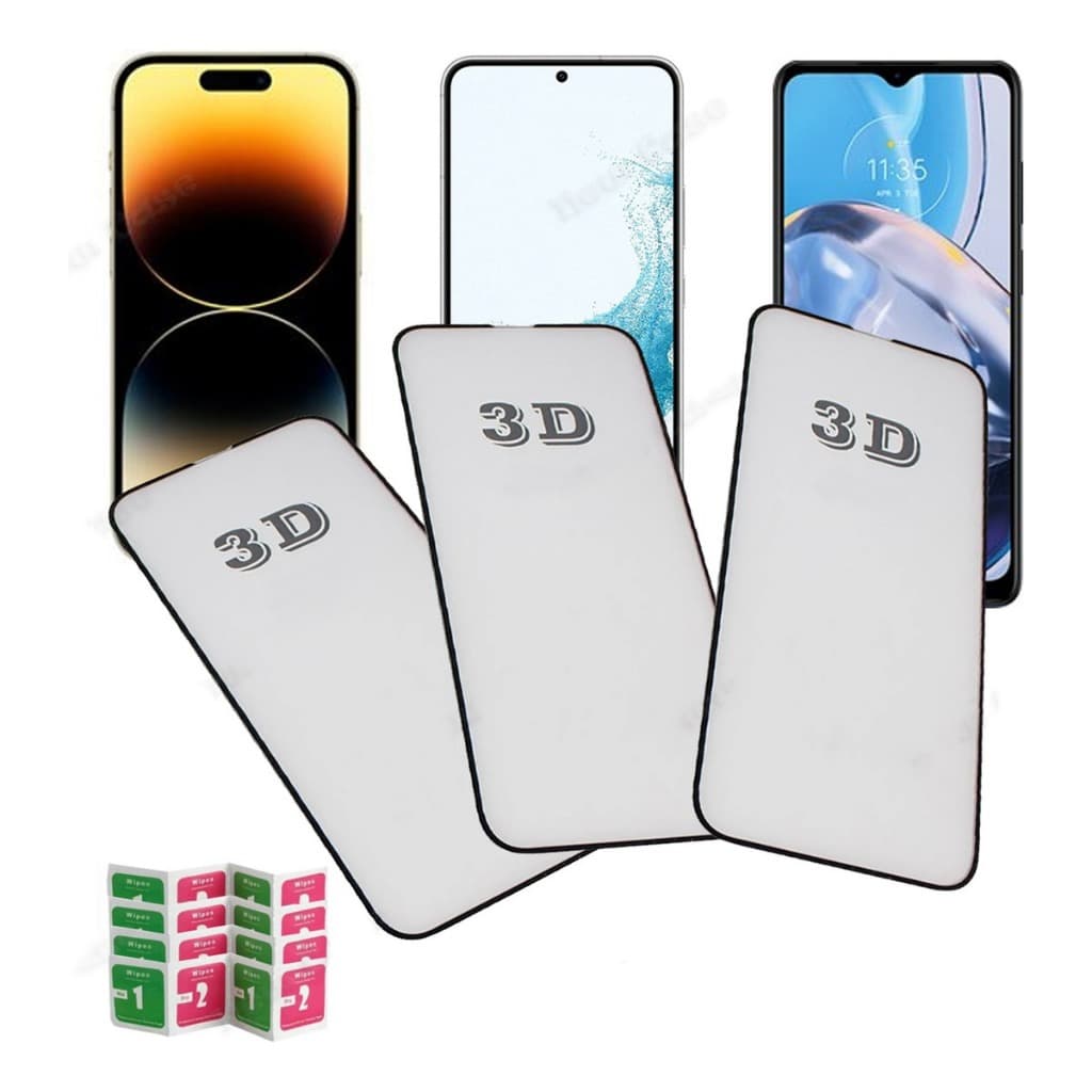 Película Vidro 3D Transparente para IPhone Todos Modelos 11 12 13 14 15 16 17 Air Pro Plus Max Mini