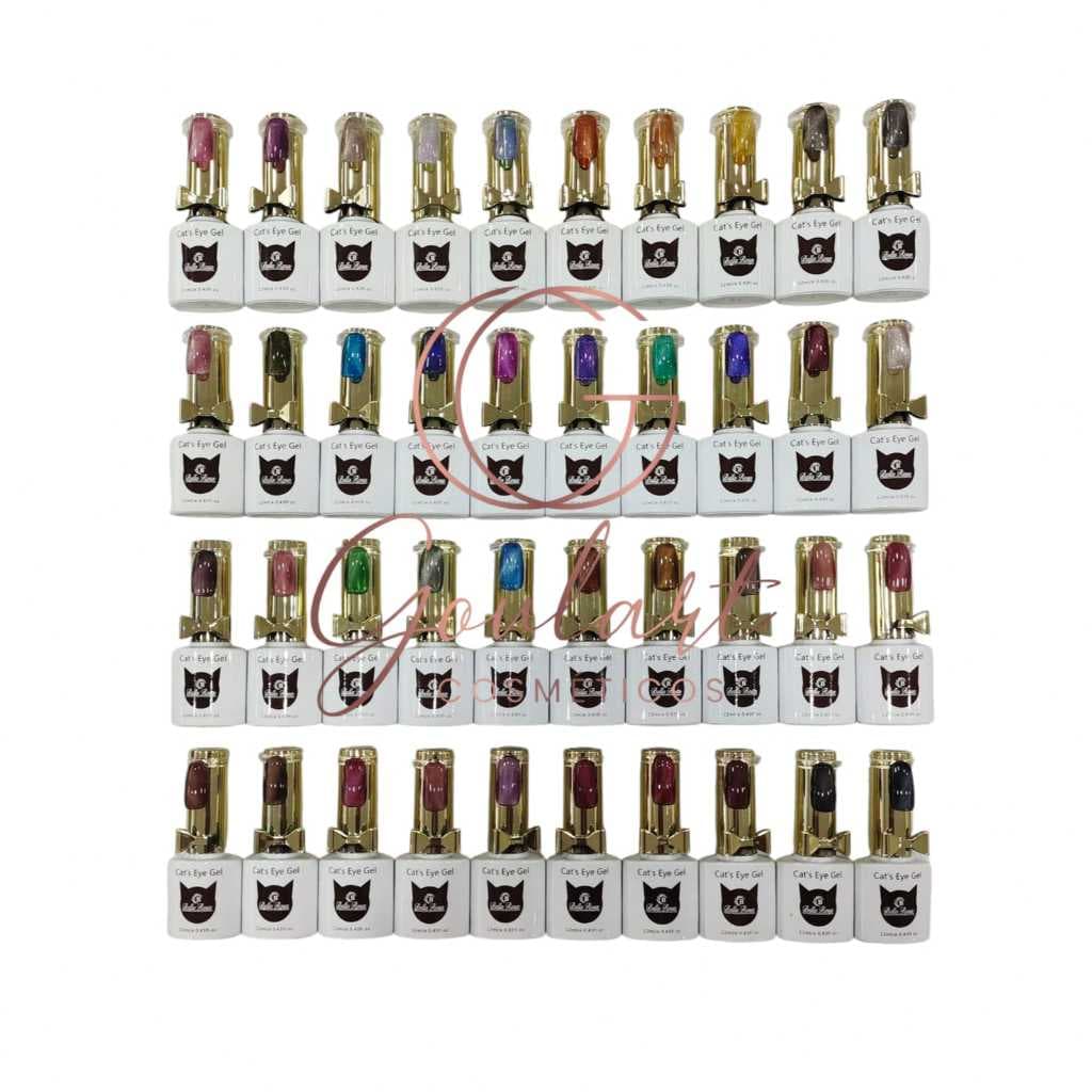 Kit 40 Esmaltes em Gel Bella Rosa Olho de Gato com Imã Refletivos Esmalte