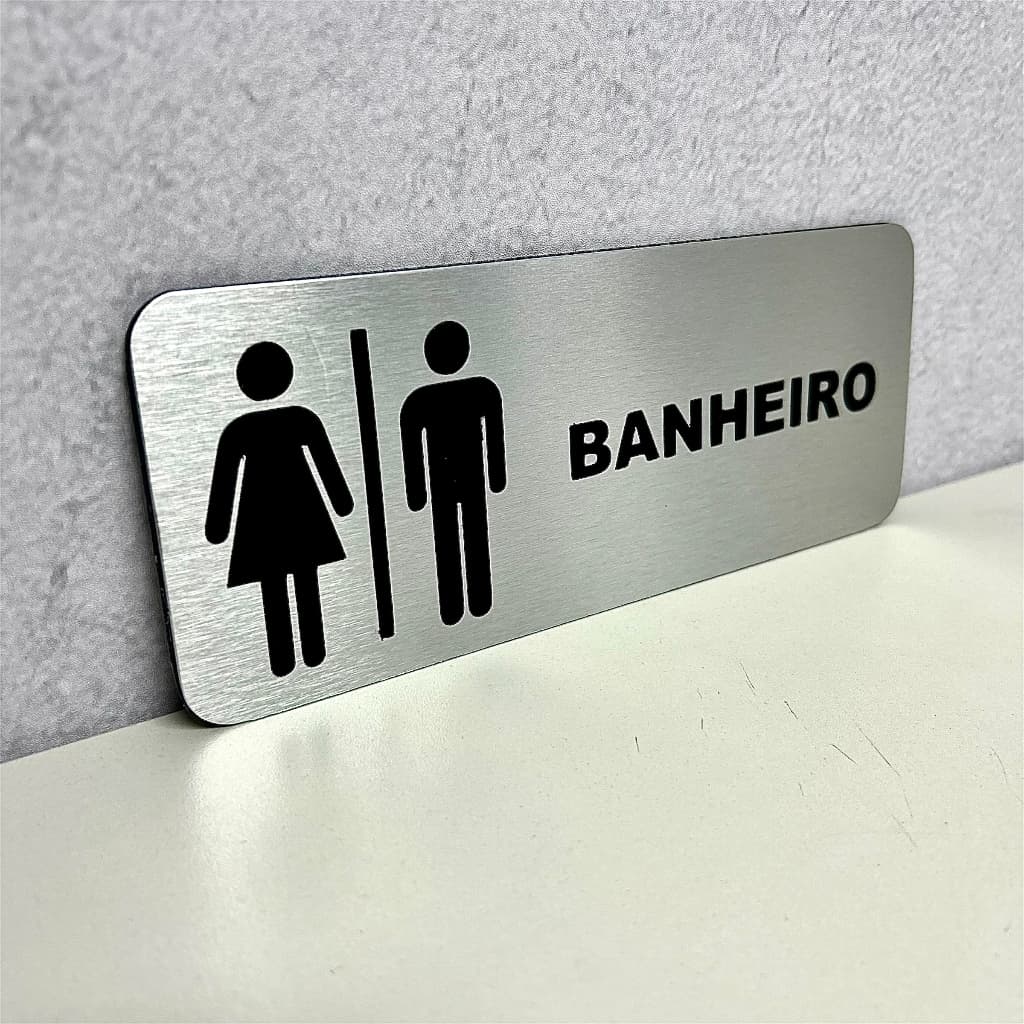 Placa Sinalização Banheiro Wc em ACM