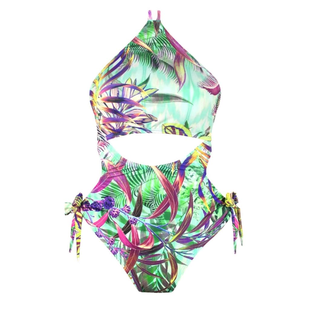 Maio Com Bojo Removível E Abertura Frontal na Estampa Tropical Art Stilo