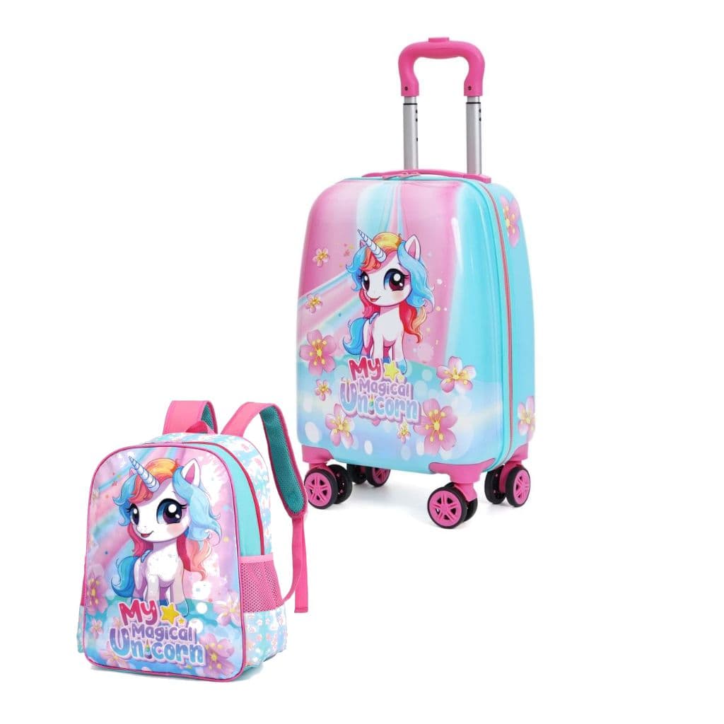 Kit Mochila Infantil + Mala Infantil De Bordo Para Viagem escolar 16 polegadas kids