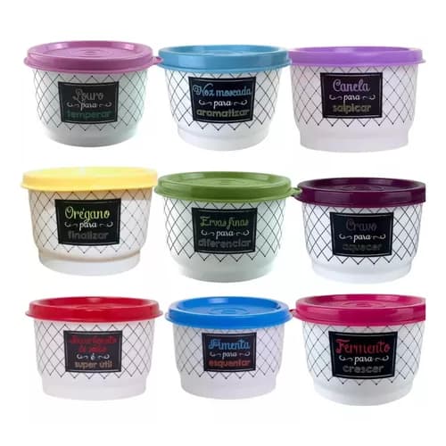 Tupperware Potinho 140 Ml Bistrô e Outras Estampas Tempero Fruta Cereal Lanche Lanchinho