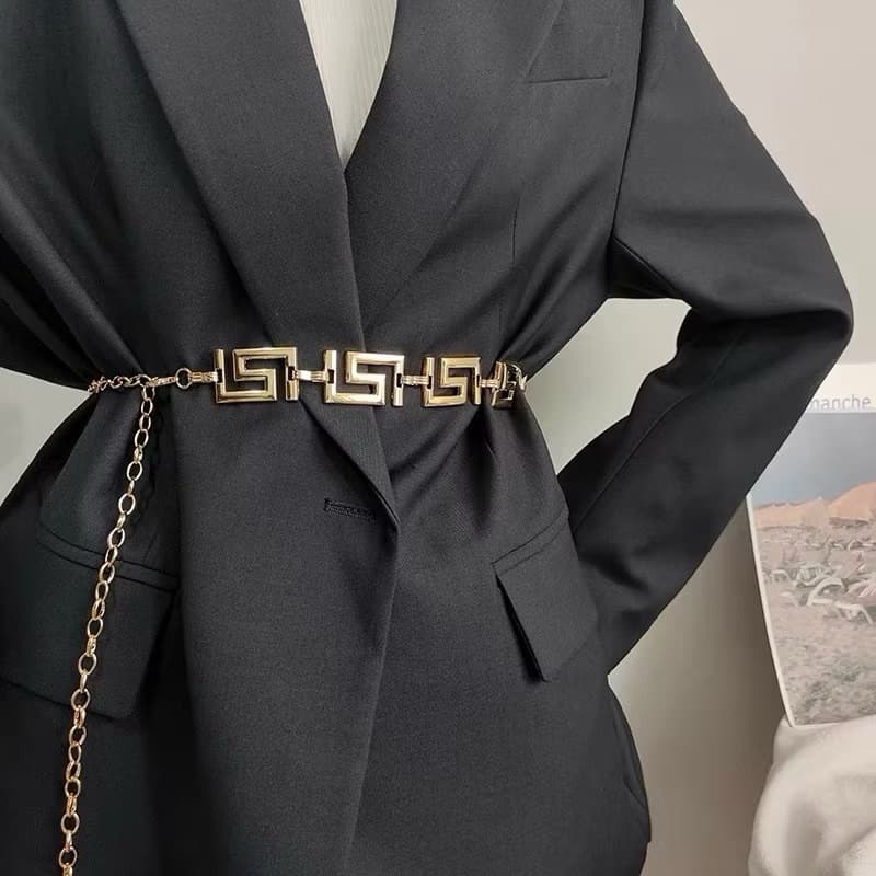 Cintos Feminino Com  Corrente dourado e prata De Metal importado 2024