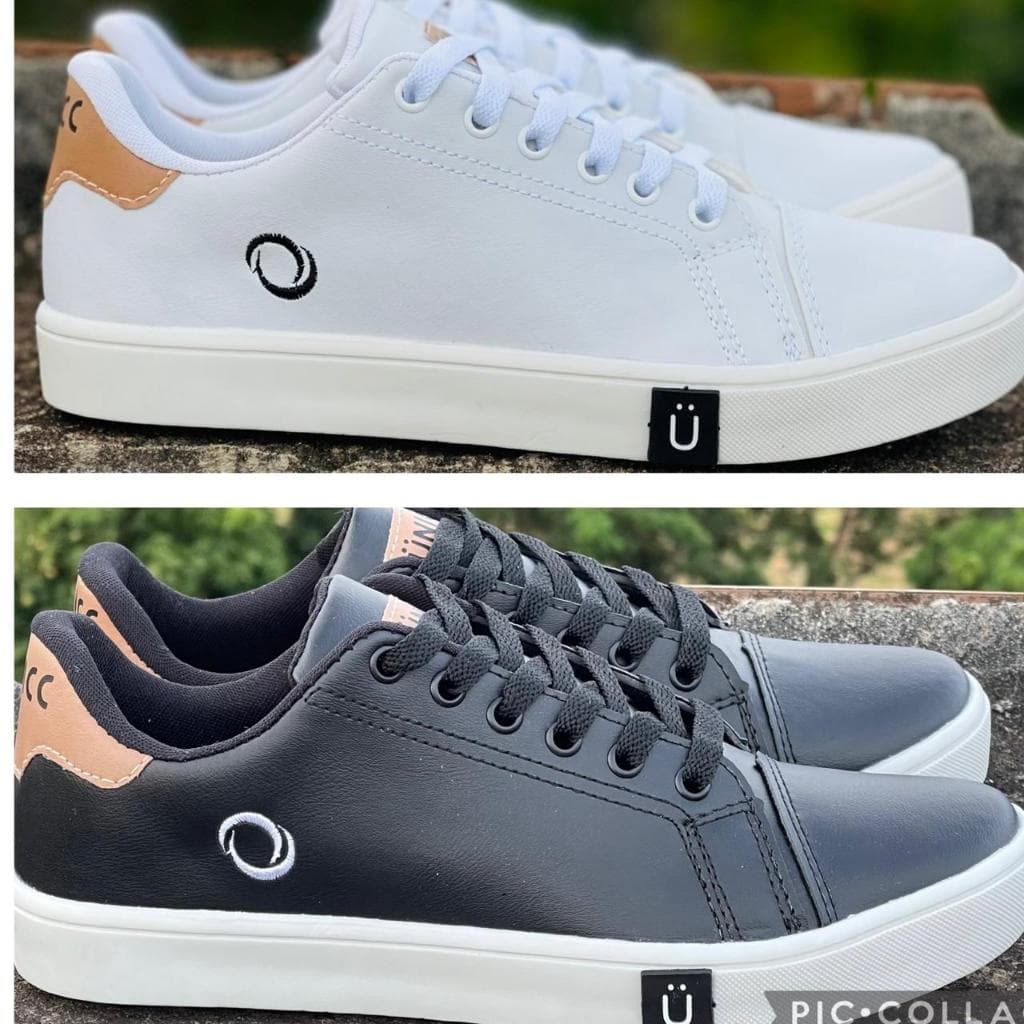 Kit de tenis adulto masculino 2 pares um branco um ppreto lançamento
