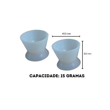 Kit 10 Copinho Silicone especial para joias afetivas de resina - cabe 15 gramas de resina - Dappen