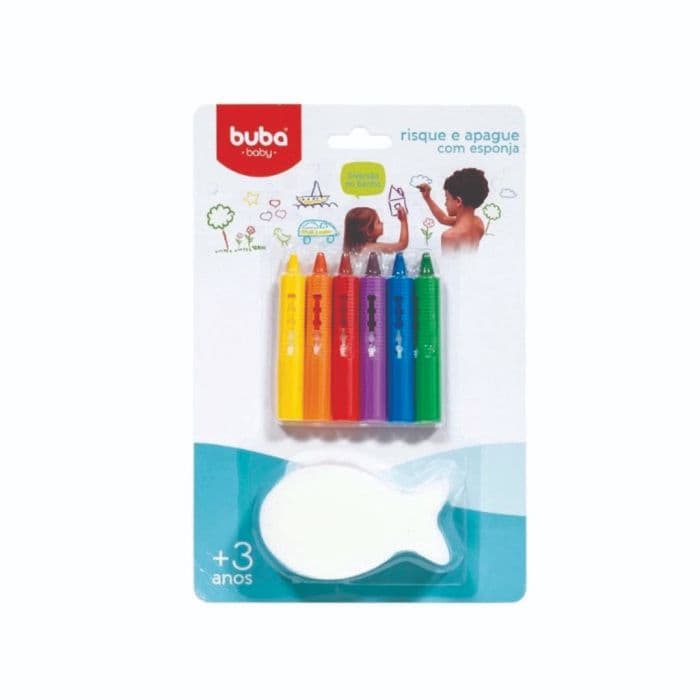 Giz Lapis Risque E Apague Facil Com Esponja Desenho 7472 - Buba