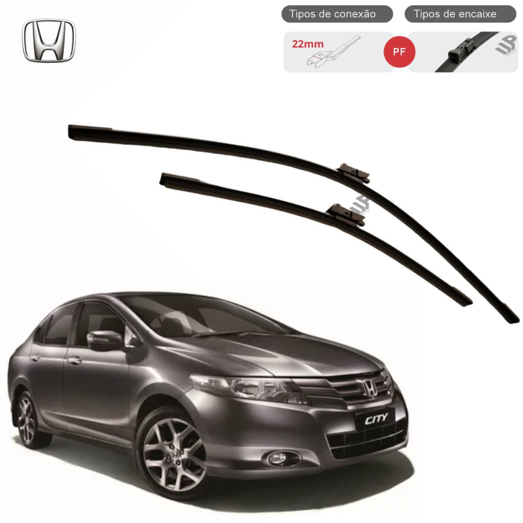 Par Palhetas Honda City Limpador de Parabrisa Kit Dianteiro para 2009 2010 2011 2012 2013 2014