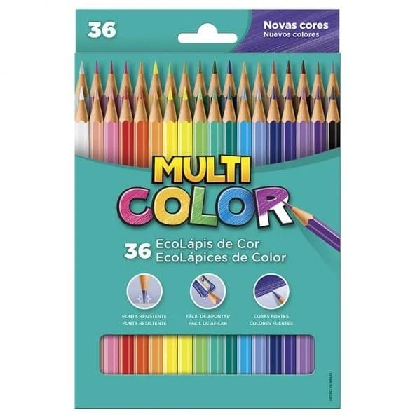 Multicolor Lápis de Cor 36 Cores Profissional Kit Escolar Completo Desenho Pintura Infantil Adulto