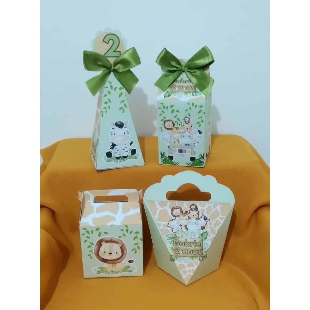 Kit Lembrancinha personalizada Safari caixinhas