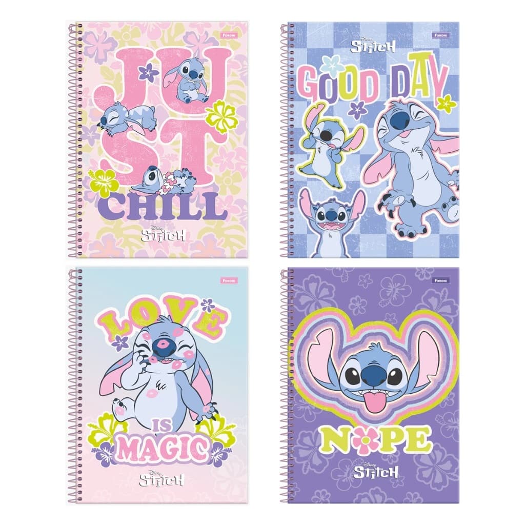 Caderno Universitário  Capa Dura Stitch Disney Com 1  Matérias