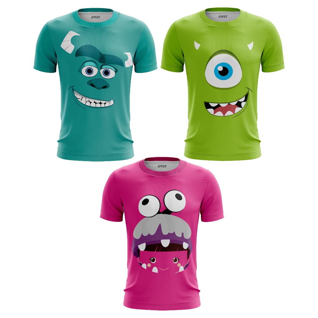 Camisa Camiseta Mostros Sa Dry fit - Com Proteção Uv50+  (Unissex) Sullivan Wazowki Boo