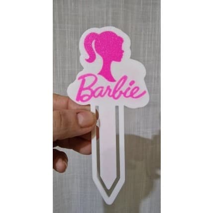 Marcador de Página Lembrancinha Personalizada Barbie com nome e idade