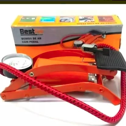 Bomba De Ar Para Pneu De Carro Moto Bike Colchão Bola Bexiga Cor Laranja BestferBomba De Ar Para Pneu De Carro Moto Bike