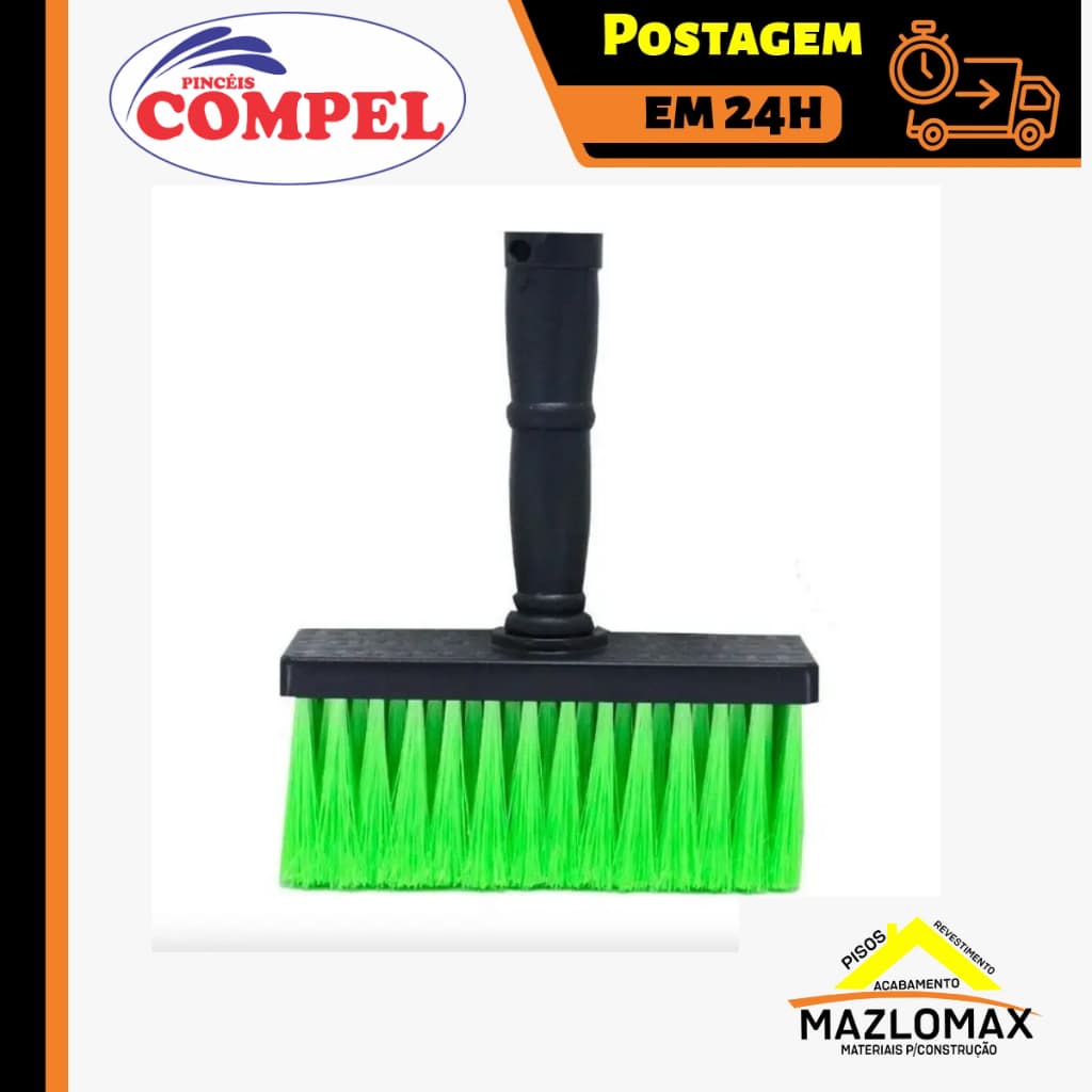 Broxa de Pintura Retangular Compel Quadrada Cabo Angular