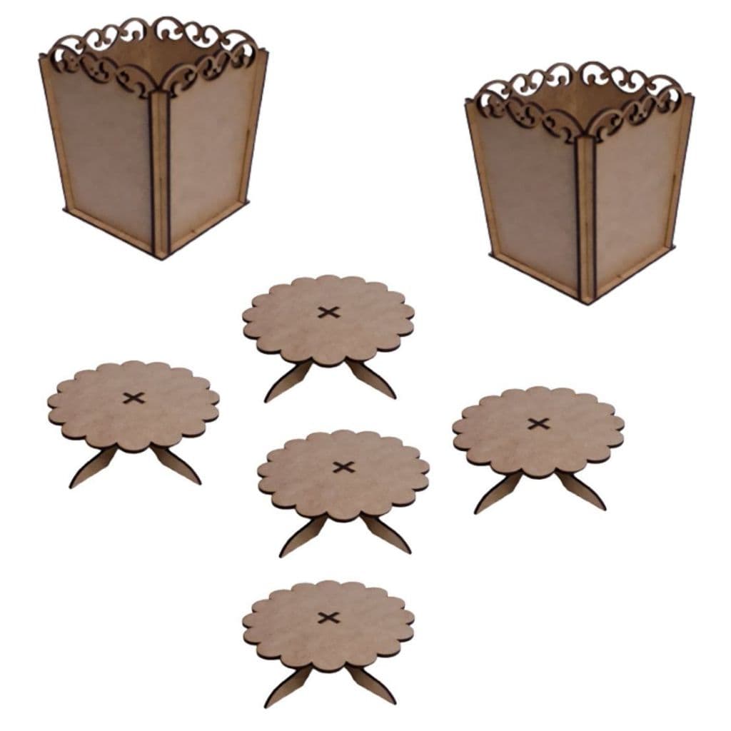 Kit Festa Provençal MDF - Arabesco - Linha Temática 7 peças Decorações Festas