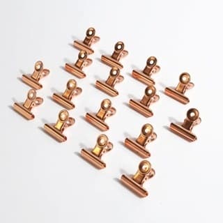 KIT 12 PRESILHAS GRAMPO METAL para Unhas Curvatura C Tamanho MÉDIO ROSÉ GOLD