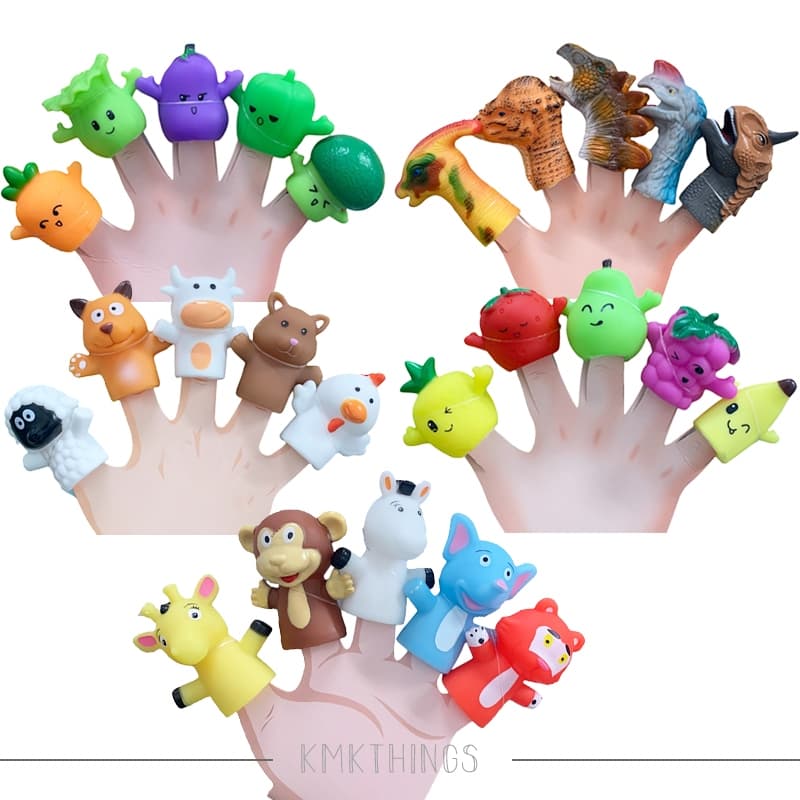 5 Peças Fantoche de dedo Animais Dinossauro Brinquedos divertidos