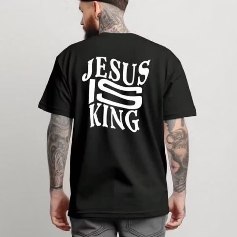 Camiseta camisa Premium Jesus Is King streetwaer blusa 100% Algodão Gospel - Unissex