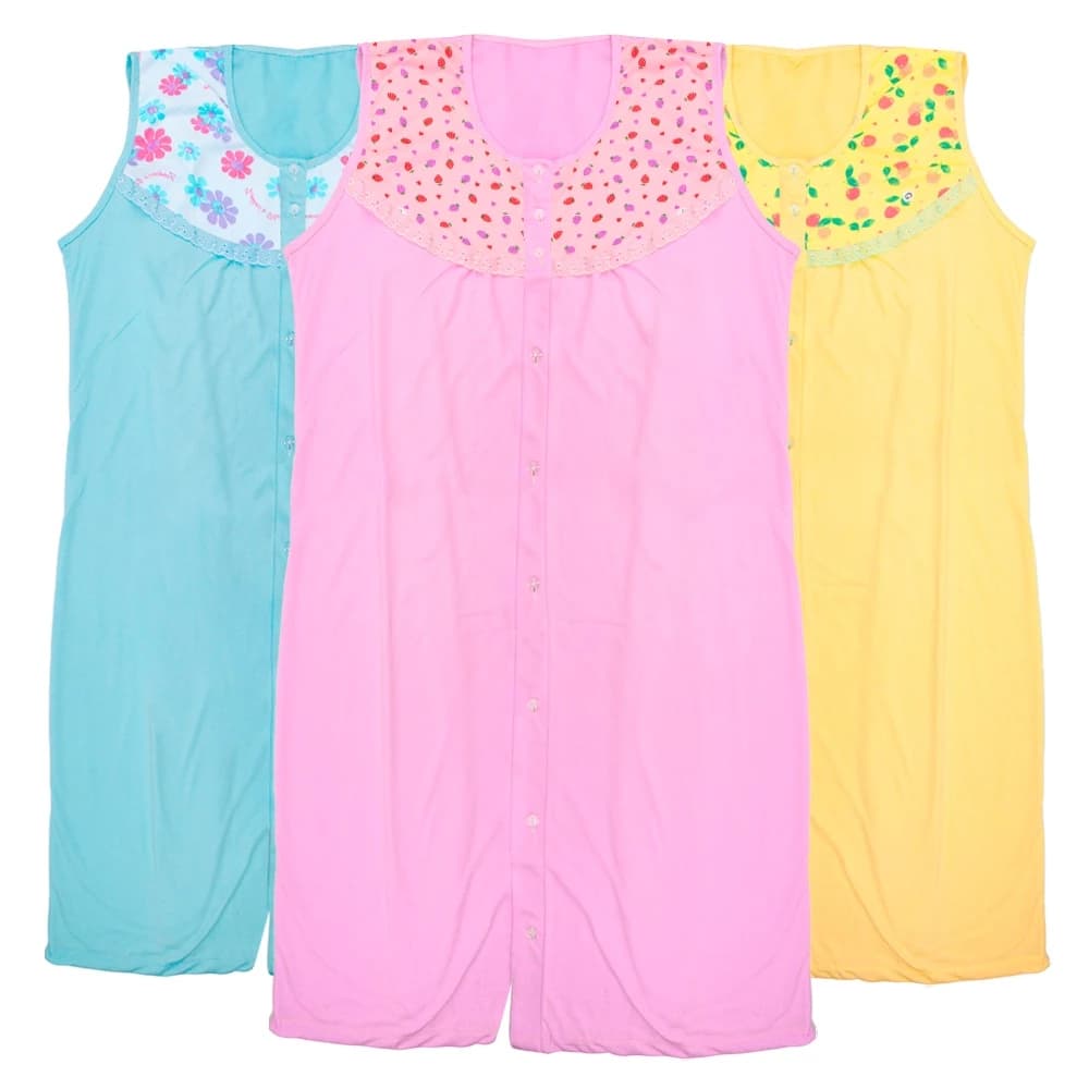KIT 5 bata senhora camisola sem manga algodão adulta confortável