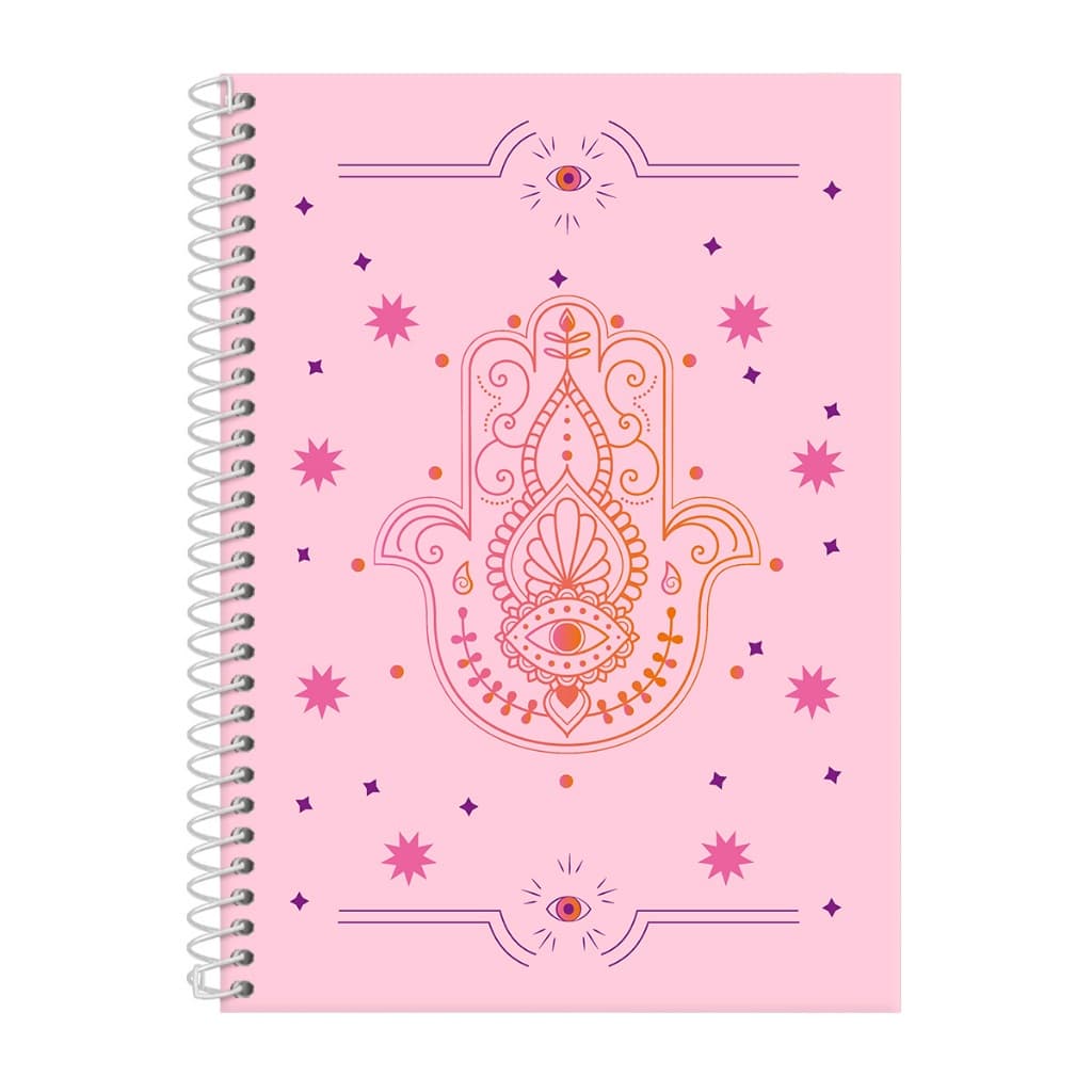 Caderno Capa Dura Colegial Amuleto Mão de Fátima
