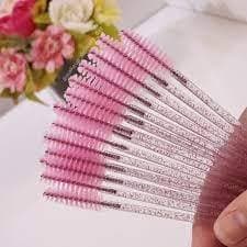 Kit 20/50/100 - Escovinhas de sombracelha Cilios glitter extensao