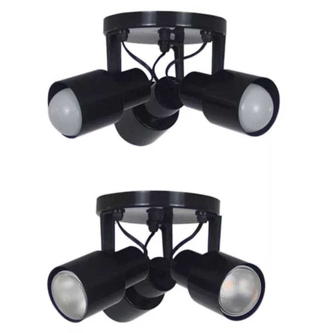 Kit Spot Luminária Sobrepor Direcionável Para Teto Parede 3 Lâmpadas