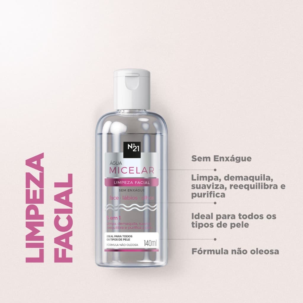 ÁGUA MICELAR 5 EM 1 N21 - 140ml