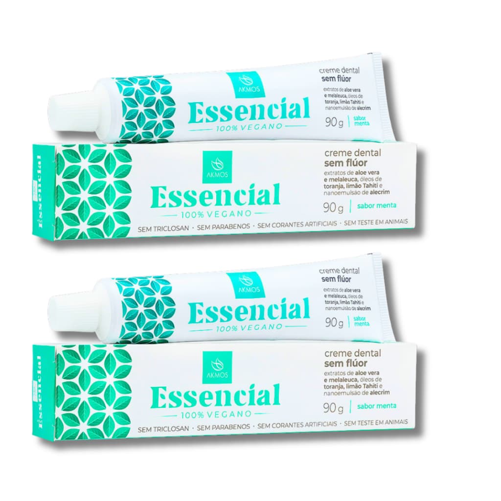 Kit 2 Essencial: Creme Dental Natural Sabor Menta - Akmos