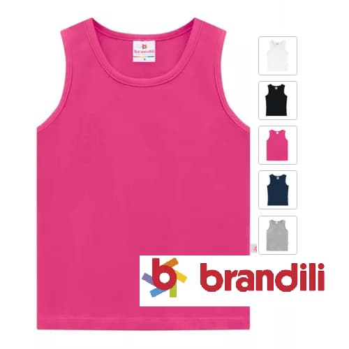 Blusa Regata básica juvenil menina de cotton Brandili