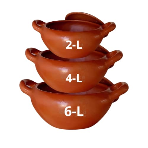 Kit 3 Panelas de Barro Feito a Mao em Ceramica de alta Qualidade Para Servir Feijoada Caldo