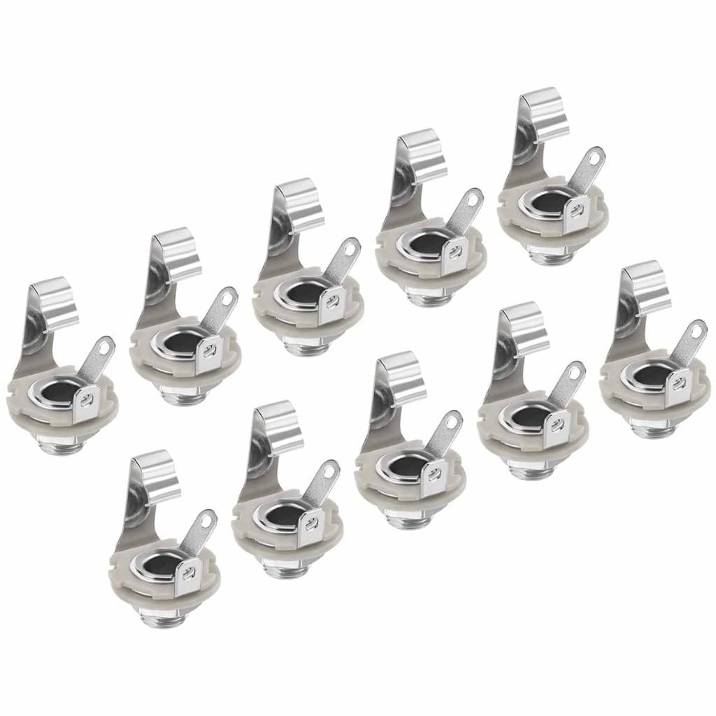 Kit Com 10 Jack Conectores P10 Mono Para Guitarra Contra Baixo Alta Qualidade