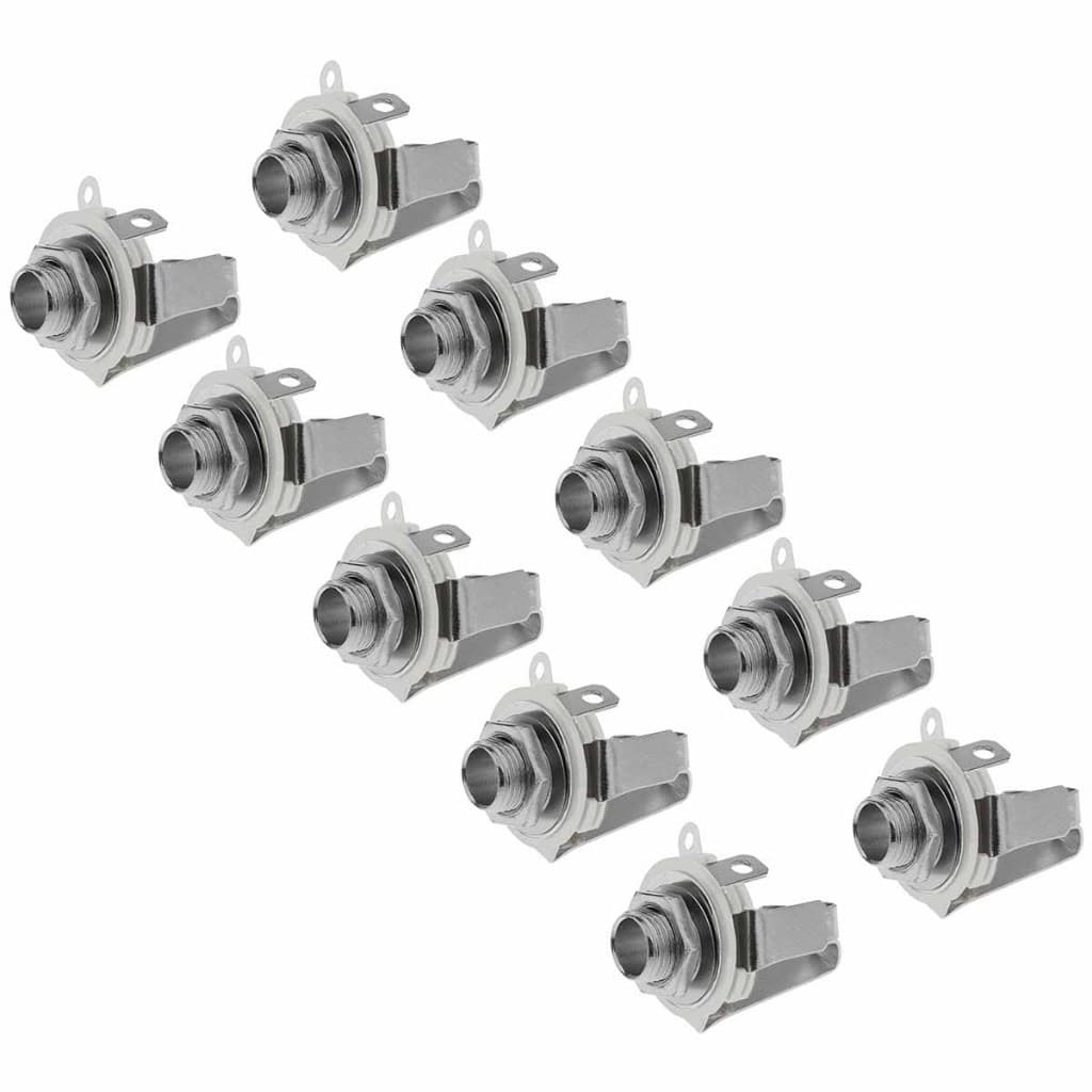Kit Com 10 Conectores Jack P10 Estereo Para Guitarra Contra Baixo 1/4"