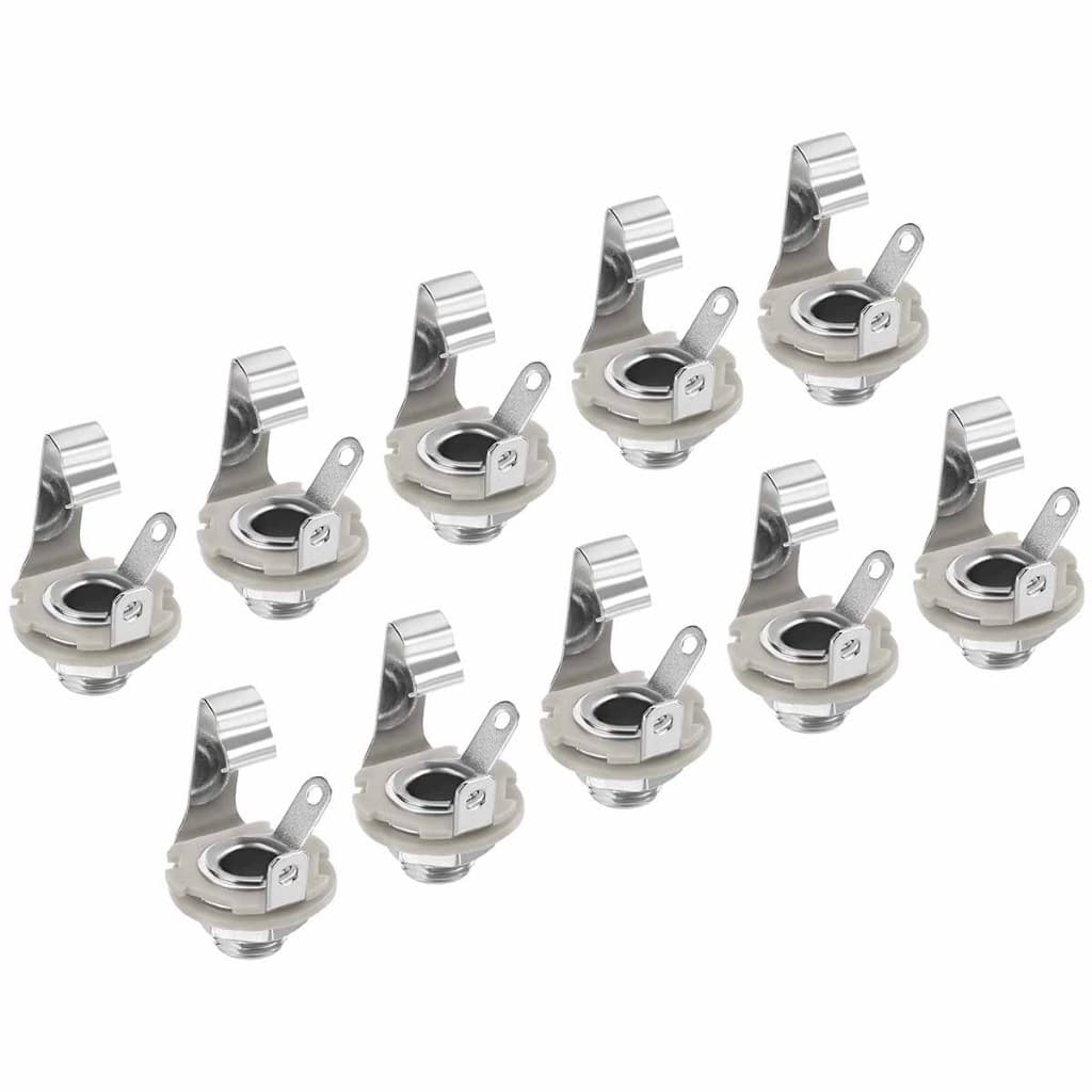 Kit Com 10 Jacks Conectores P10 Mono 1/4  Para Guitarra Contra Baixo