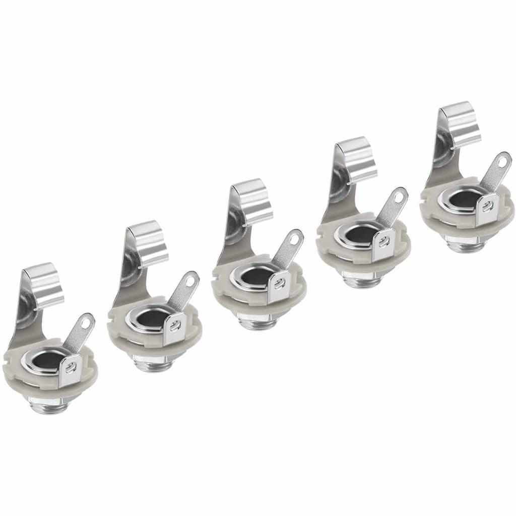 Kit Com 05 Jacks P10 Mono Alta Qualidade Para Guitarra Contra Baixo 1/4 "