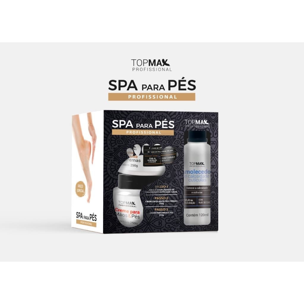 KIT SPA PARA PES TOPMAX PROFISSIONAL (amolecedor amaciante plastica dos pes)