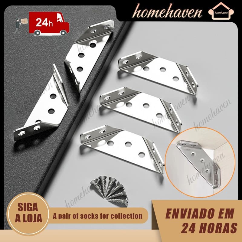 Kit 10/5 Conector Universal de Canto para Móveis, Estrutura de Suporte Triangular Fixa Suporte de Canto de Aço Inoxidáve