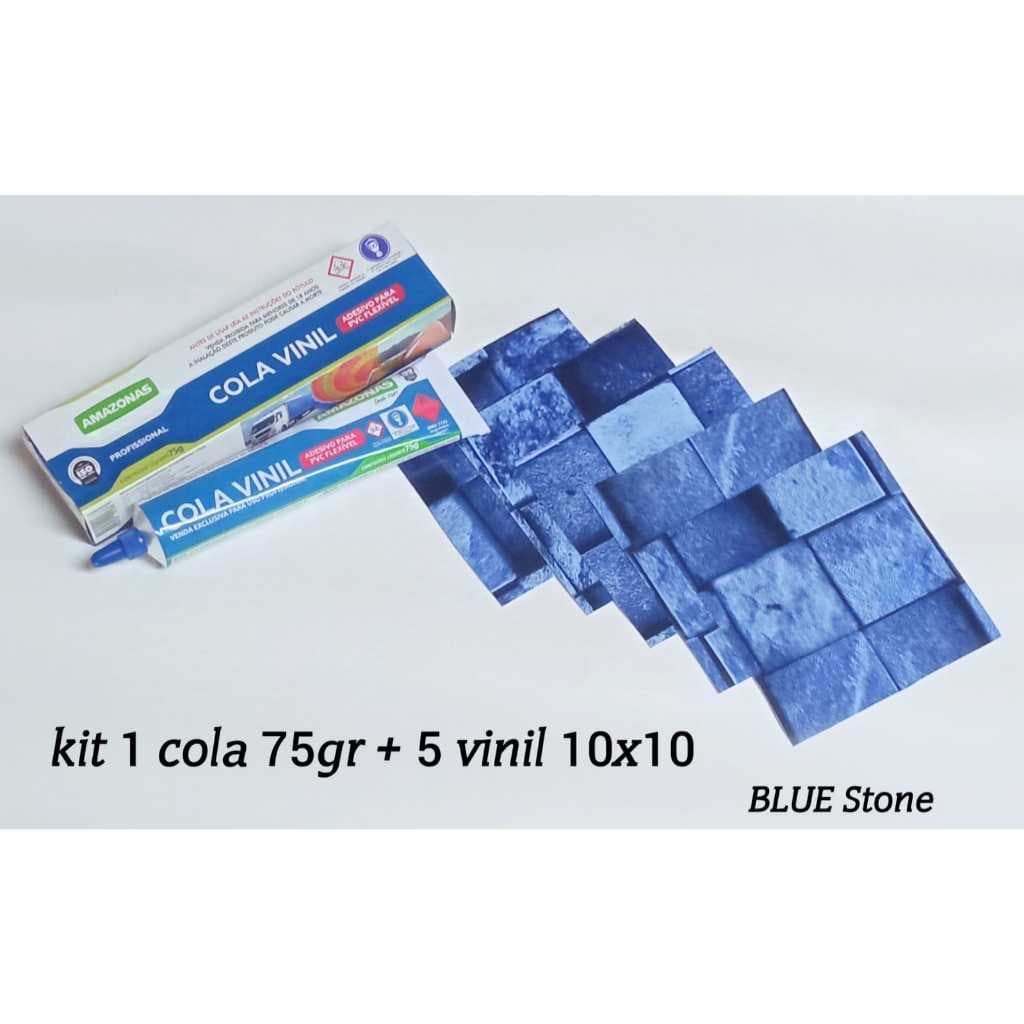 Kit Remendo Para Piscina de Vinil e Infláveis Com 1 Tubo de Cola 75gr + 5 Faixas de Vinil 10cm x 10cm