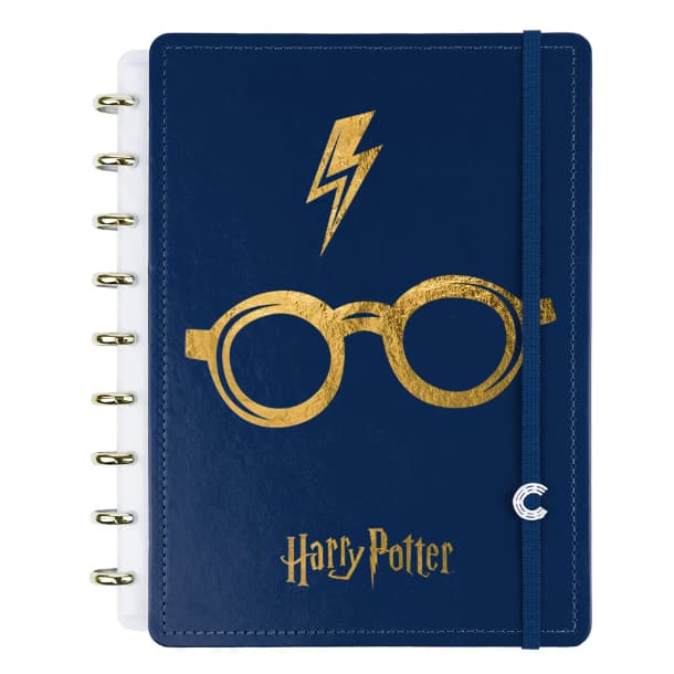 Caderno de Discos Inteligente Médio Harry Potter Azul 80 Folhas - Caderno Inteligente