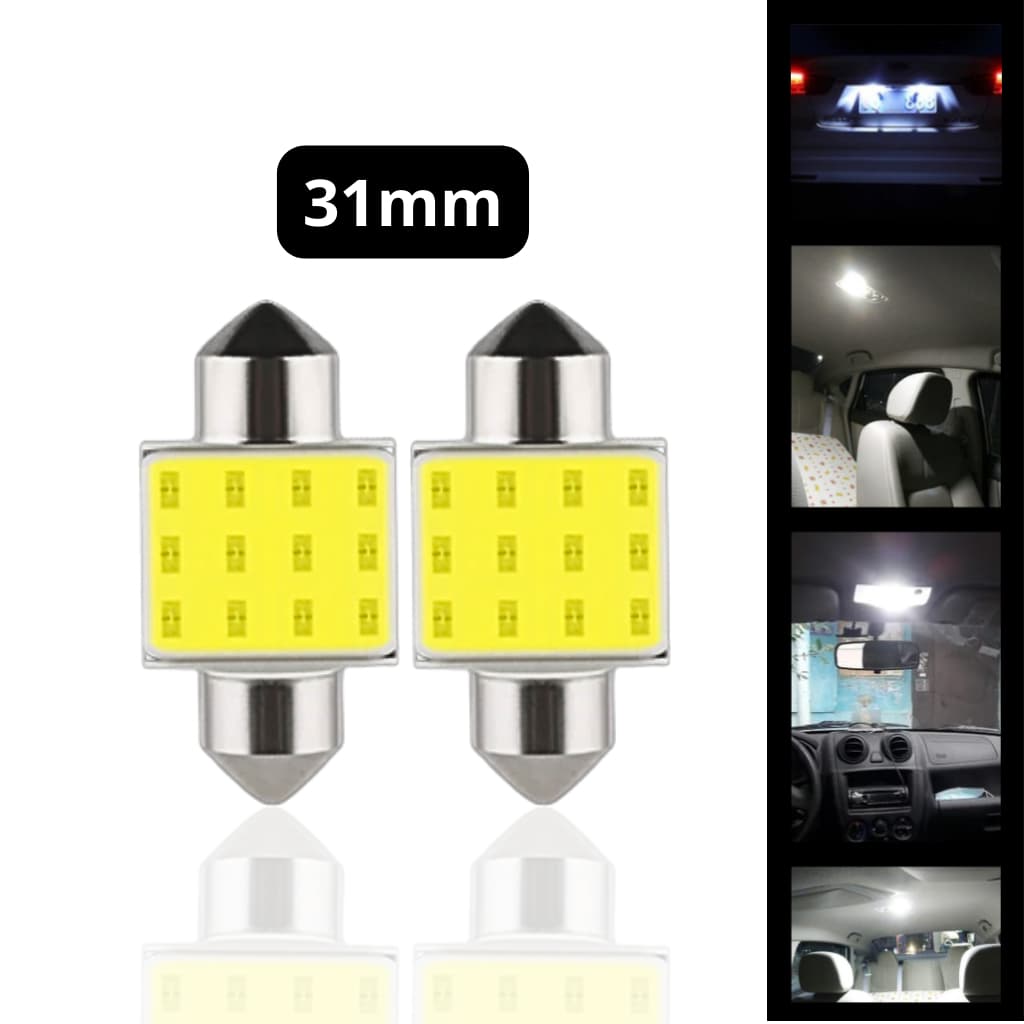 Lâmpada led torpedo Canbus 31mm trava r teto leitura placa interior carro 12 Leds 12v interna teto porta malas placa