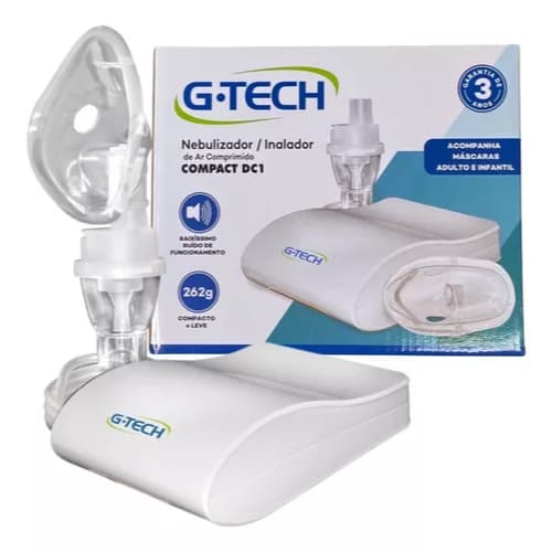 INALADOR E NEBULIZADOR DE AR COMPACT DC1 G-TECH INFANTIL ADULTO BIVOLT